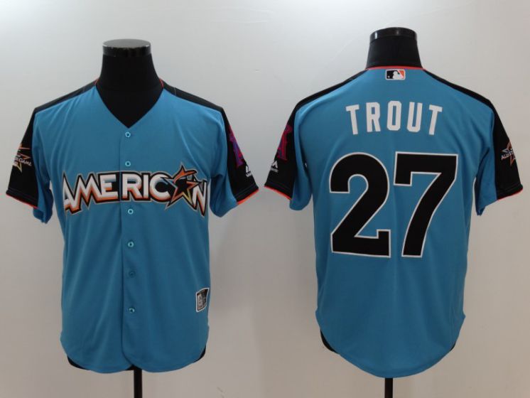 2017 MLB All-Star Los Angeles Angels #27 Trout  blue Jerseys